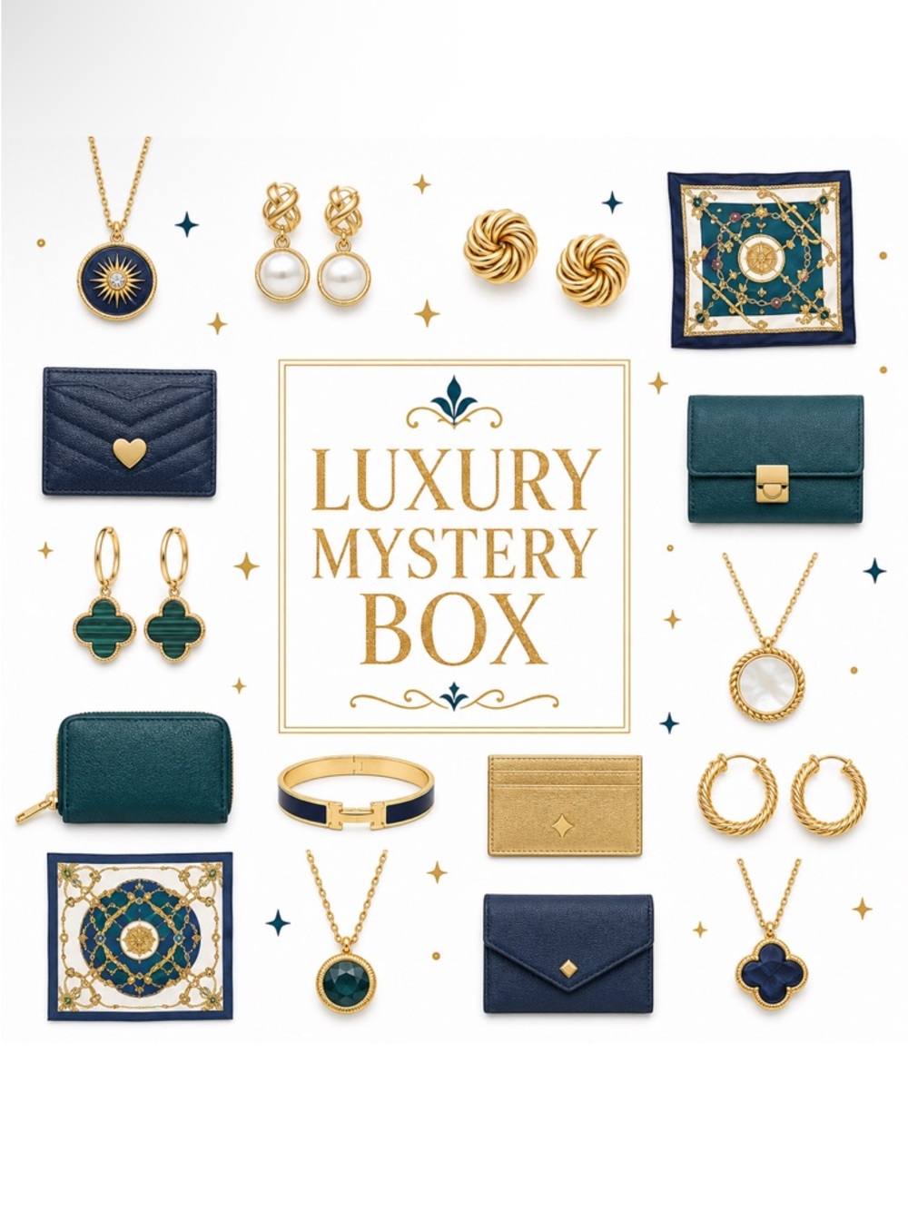 Luxury Mystery Box — Navy & Emerald Accessories Set